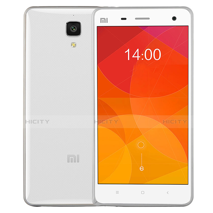 Funda Bumper Silicona Transparente Mate para Xiaomi Mi 4 Plata