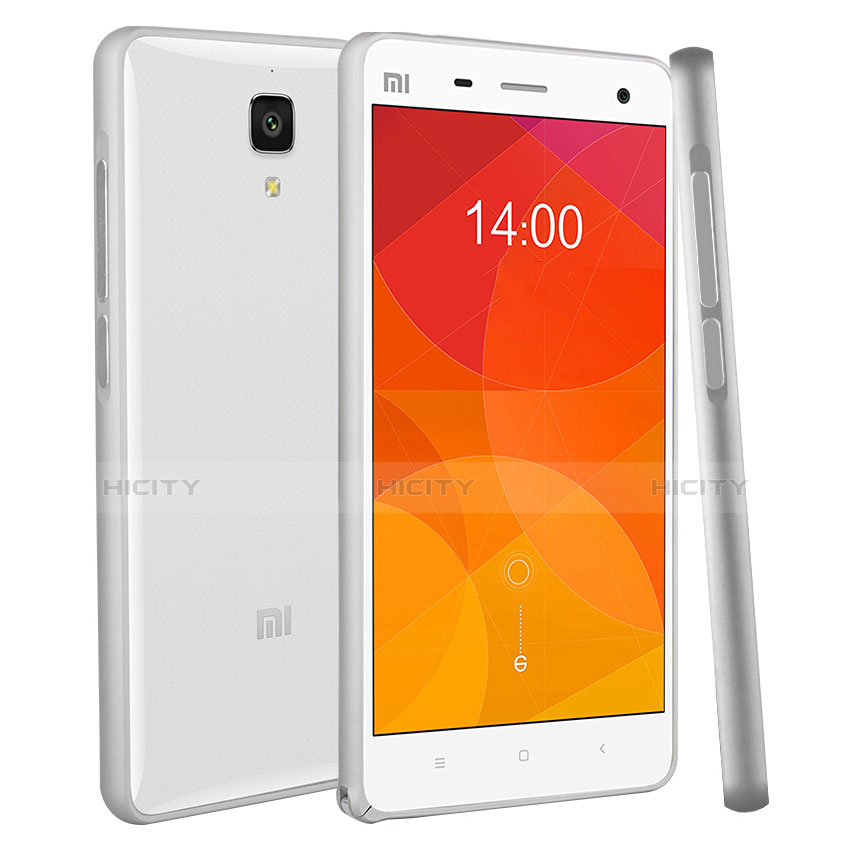 Funda Bumper Silicona Transparente Mate para Xiaomi Mi 4 Plata