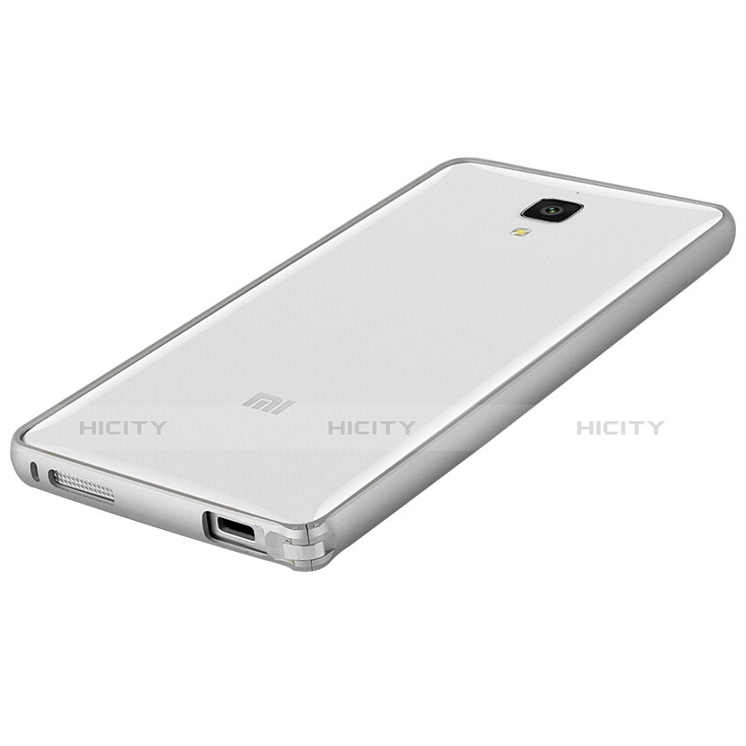 Funda Bumper Silicona Transparente Mate para Xiaomi Mi 4 Plata