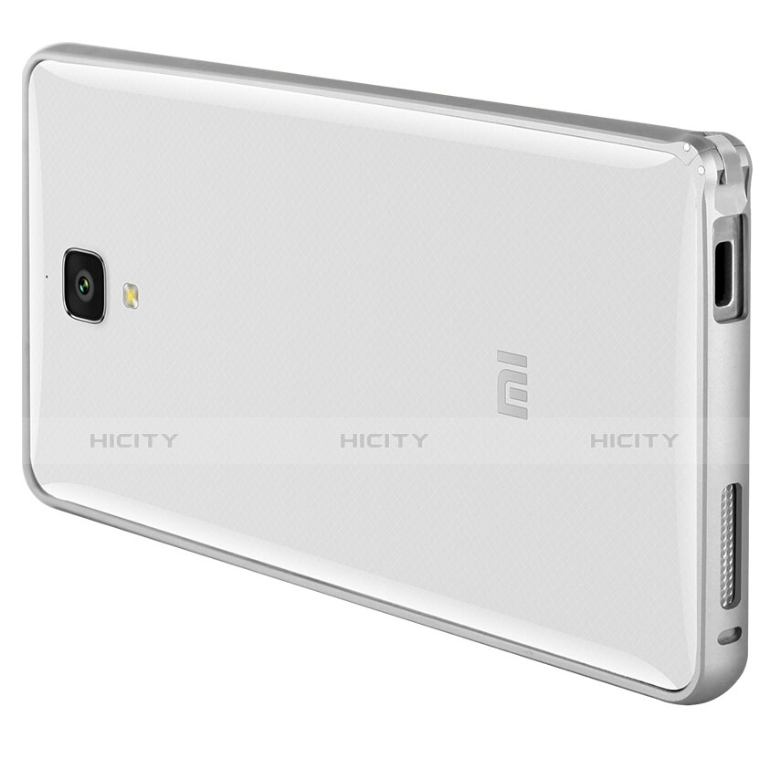 Funda Bumper Silicona Transparente Mate para Xiaomi Mi 4 Plata