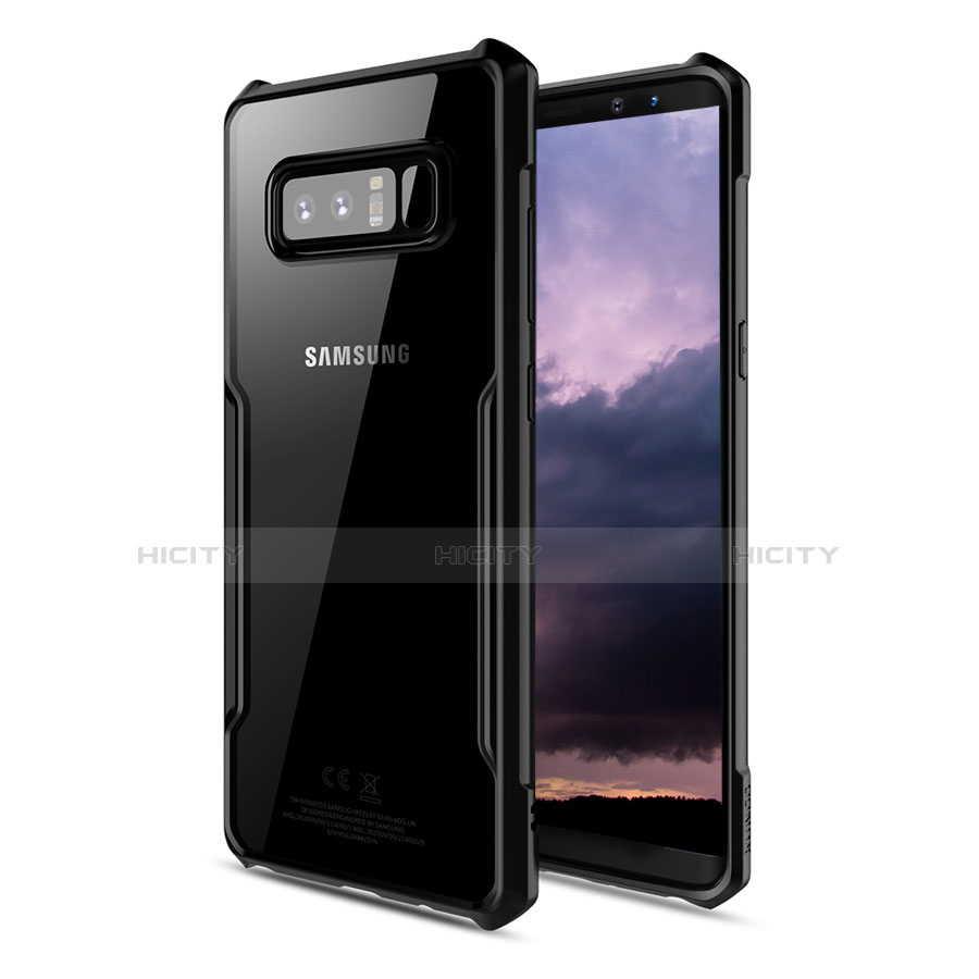 Funda Bumper Silicona Transparente Mate R04 para Samsung Galaxy Note 8 Negro