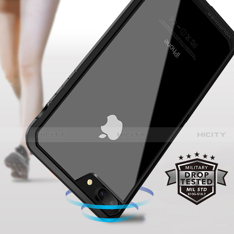 Funda Bumper Silicona Transparente para Apple iPhone 8 Plus Negro