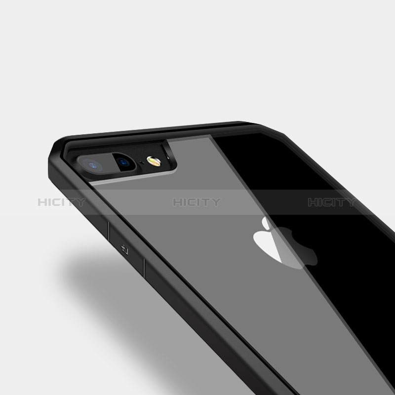 Funda Bumper Silicona Transparente para Apple iPhone 8 Plus Negro