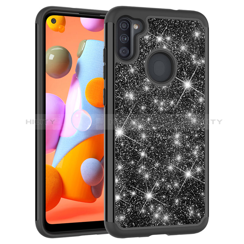 Funda Bumper Silicona y Plastico Carcasa Frontal y Trasera 360 Grados Bling-Bling JX1 para Samsung Galaxy A11