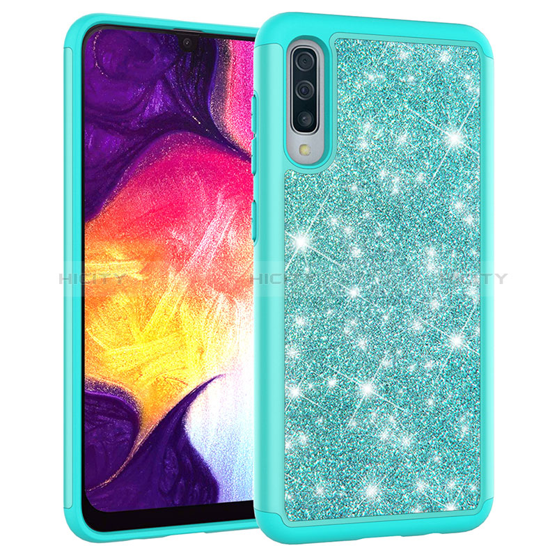 Funda Bumper Silicona y Plastico Carcasa Frontal y Trasera 360 Grados Bling-Bling JX1 para Samsung Galaxy A30S