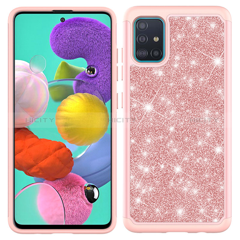 Funda Bumper Silicona y Plastico Carcasa Frontal y Trasera 360 Grados Bling-Bling JX1 para Samsung Galaxy A51 5G