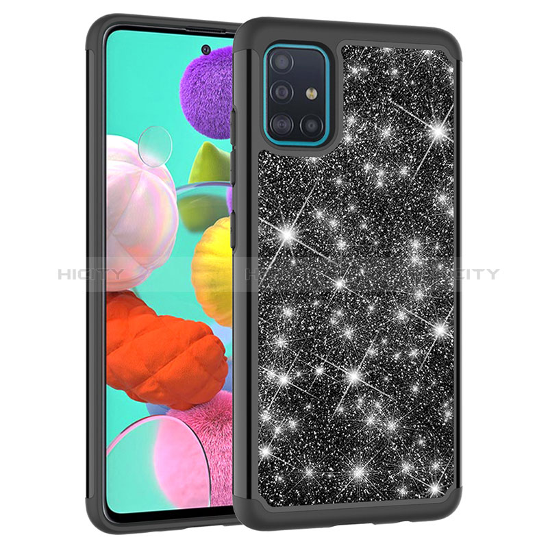 Funda Bumper Silicona y Plastico Carcasa Frontal y Trasera 360 Grados Bling-Bling JX1 para Samsung Galaxy A51 5G