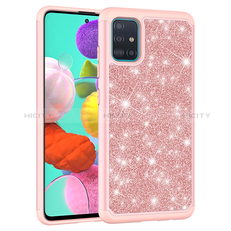 Funda Bumper Silicona y Plastico Carcasa Frontal y Trasera 360 Grados Bling-Bling JX1 para Samsung Galaxy A51 5G