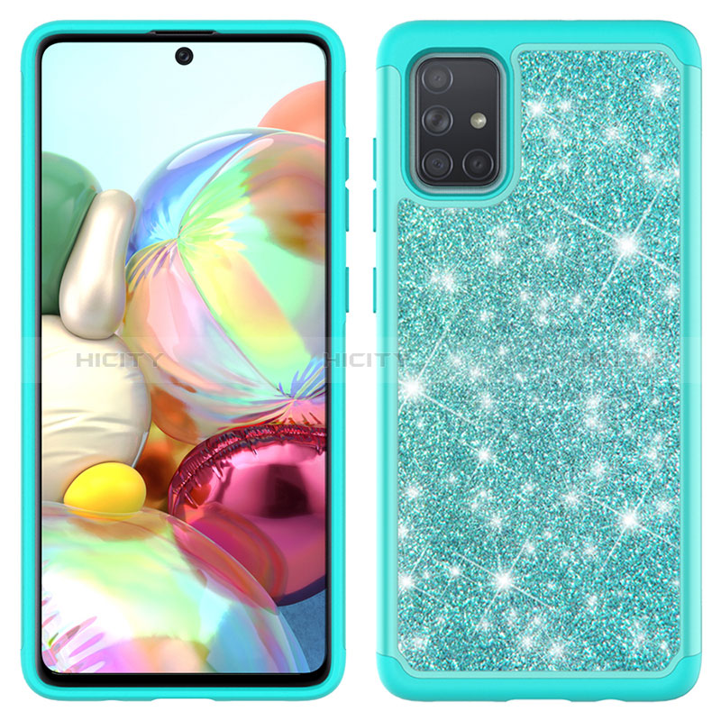 Funda Bumper Silicona y Plastico Carcasa Frontal y Trasera 360 Grados Bling-Bling JX1 para Samsung Galaxy A71 4G A715