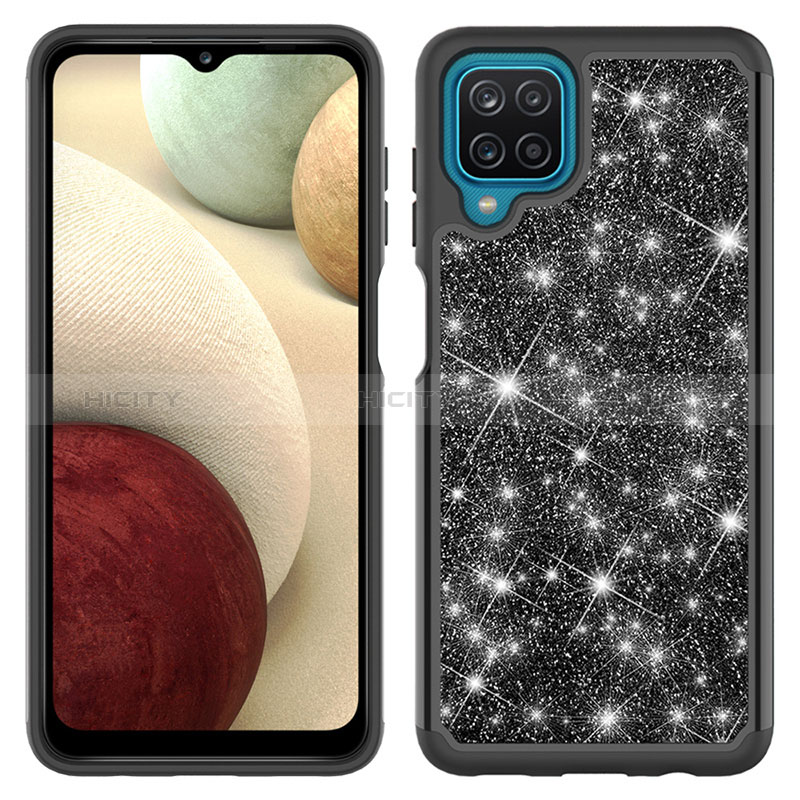 Funda Bumper Silicona y Plastico Carcasa Frontal y Trasera 360 Grados Bling-Bling JX1 para Samsung Galaxy F12