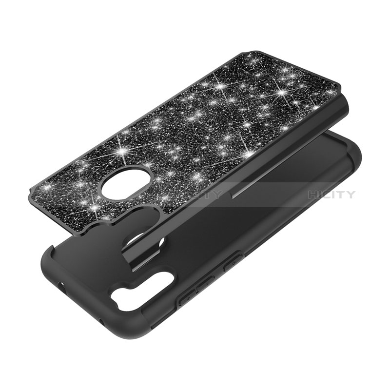 Funda Bumper Silicona y Plastico Carcasa Frontal y Trasera 360 Grados Bling-Bling JX1 para Samsung Galaxy M11