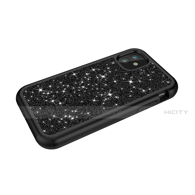 Funda Bumper Silicona y Plastico Carcasa Frontal y Trasera 360 Grados Bling-Bling para Apple iPhone 11