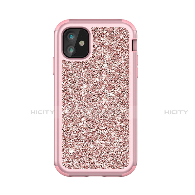 Funda Bumper Silicona y Plastico Carcasa Frontal y Trasera 360 Grados Bling-Bling para Apple iPhone 11