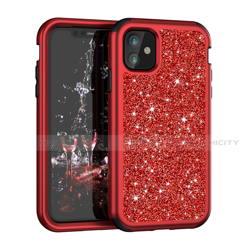 Funda Bumper Silicona y Plastico Carcasa Frontal y Trasera 360 Grados Bling-Bling para Apple iPhone 11