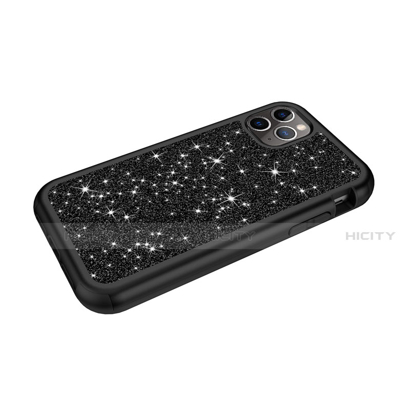 Funda Bumper Silicona y Plastico Carcasa Frontal y Trasera 360 Grados Bling-Bling para Apple iPhone 11 Pro