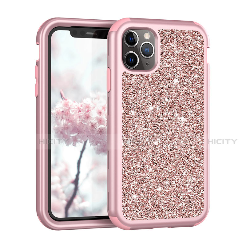 Funda Bumper Silicona y Plastico Carcasa Frontal y Trasera 360 Grados Bling-Bling para Apple iPhone 11 Pro