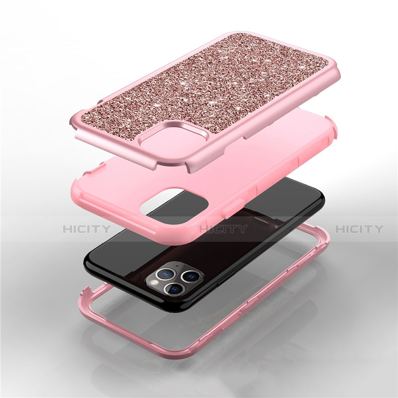 Funda Bumper Silicona y Plastico Carcasa Frontal y Trasera 360 Grados Bling-Bling para Apple iPhone 11 Pro