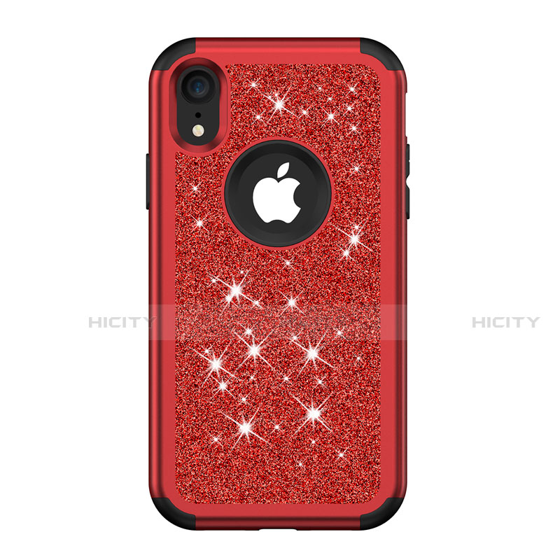 Funda Bumper Silicona y Plastico Carcasa Frontal y Trasera 360 Grados Bling-Bling para Apple iPhone XR