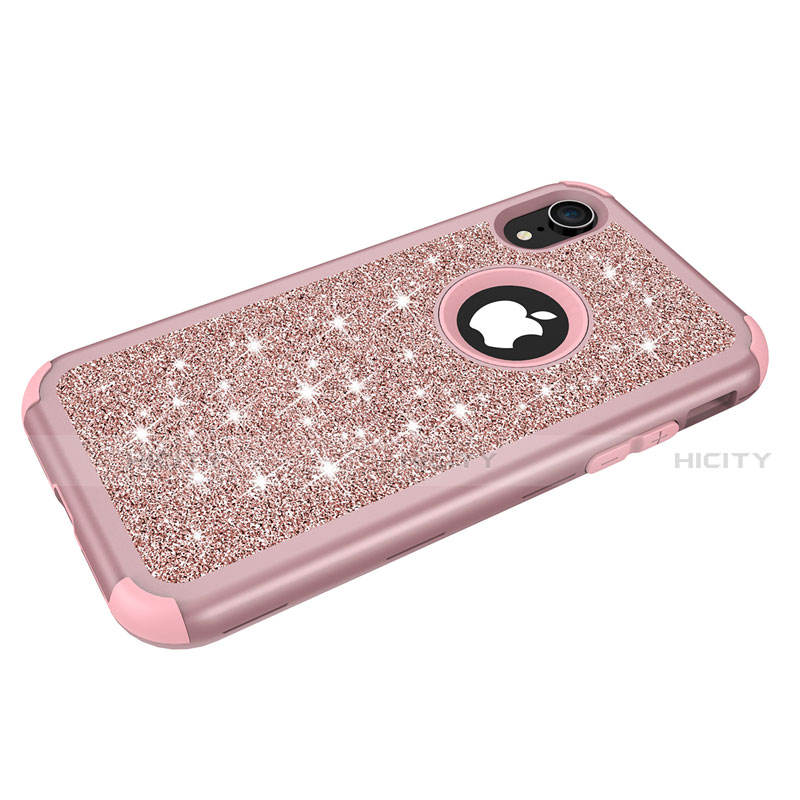 Funda Bumper Silicona y Plastico Carcasa Frontal y Trasera 360 Grados Bling-Bling para Apple iPhone XR