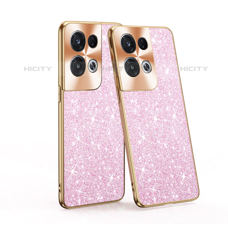 Funda Bumper Silicona y Plastico Carcasa Frontal y Trasera 360 Grados Bling-Bling para Oppo Reno8 Pro 5G