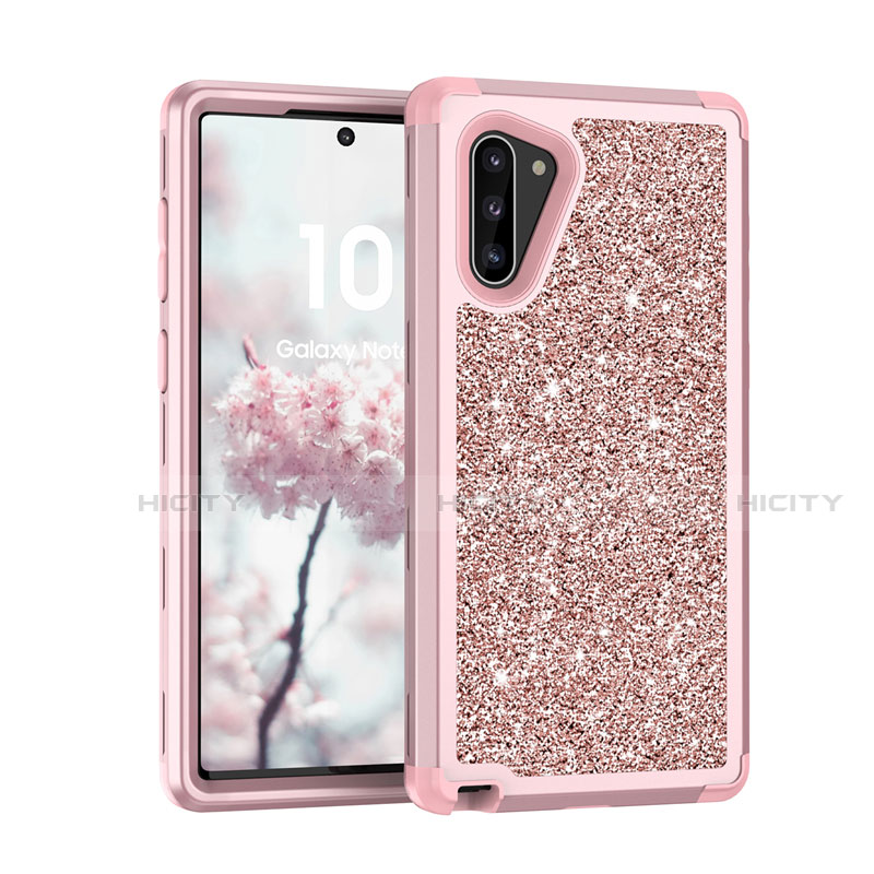 Funda Bumper Silicona y Plastico Carcasa Frontal y Trasera 360 Grados Bling-Bling para Samsung Galaxy Note 10