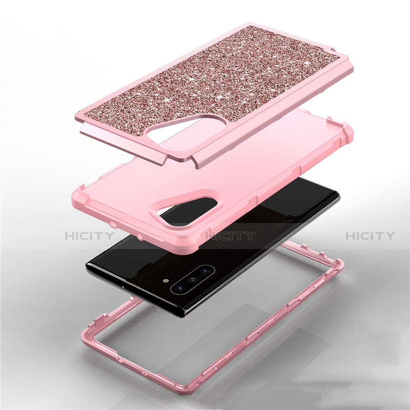 Funda Bumper Silicona y Plastico Carcasa Frontal y Trasera 360 Grados Bling-Bling para Samsung Galaxy Note 10 5G