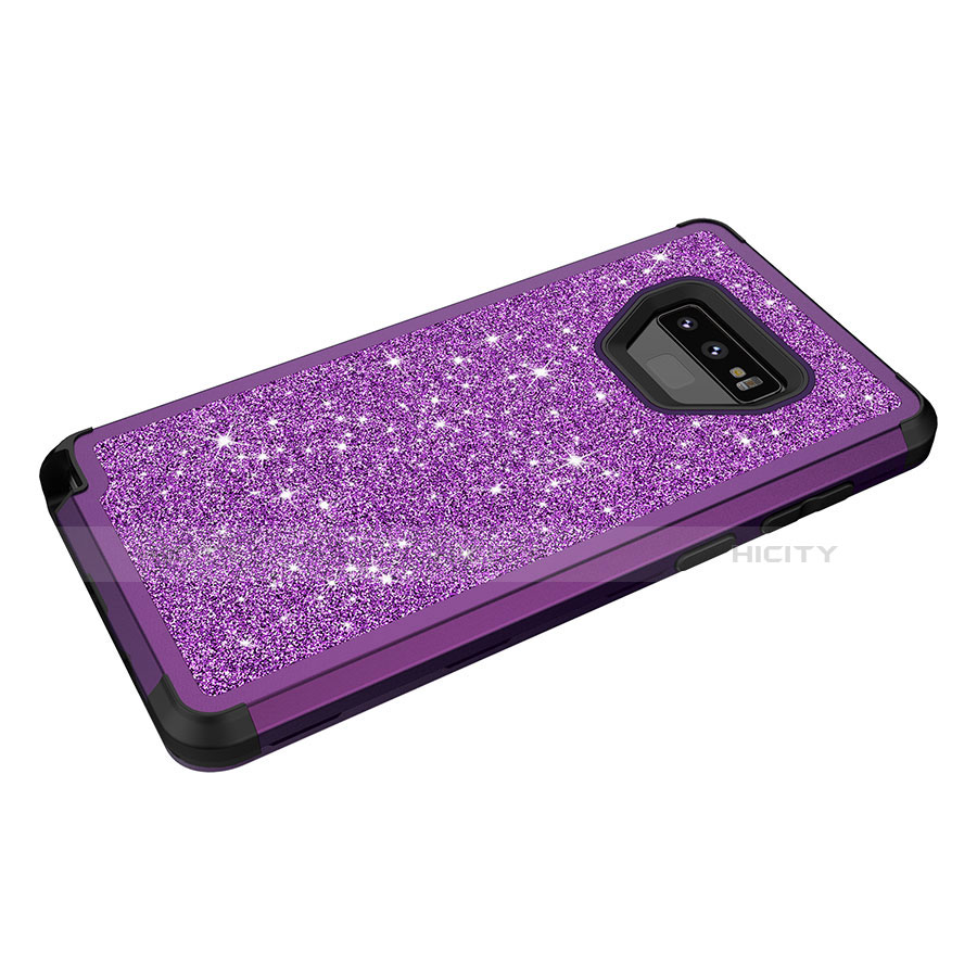 Funda Bumper Silicona y Plastico Carcasa Frontal y Trasera 360 Grados Bling-Bling para Samsung Galaxy Note 9