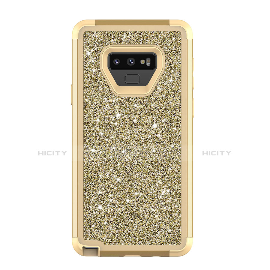 Funda Bumper Silicona y Plastico Carcasa Frontal y Trasera 360 Grados Bling-Bling para Samsung Galaxy Note 9 Multicolor