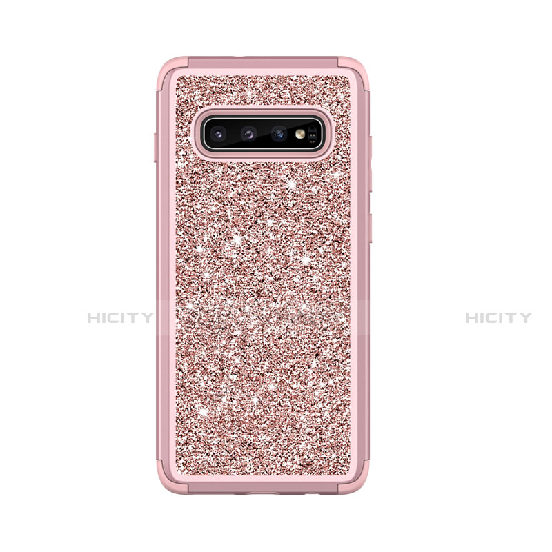 Funda Bumper Silicona y Plastico Carcasa Frontal y Trasera 360 Grados Bling-Bling para Samsung Galaxy S10 Plus