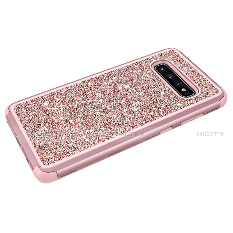 Funda Bumper Silicona y Plastico Carcasa Frontal y Trasera 360 Grados Bling-Bling para Samsung Galaxy S10 Plus