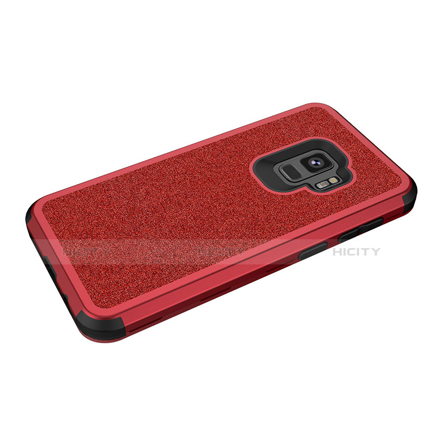 Funda Bumper Silicona y Plastico Carcasa Frontal y Trasera 360 Grados Bling-Bling para Samsung Galaxy S9