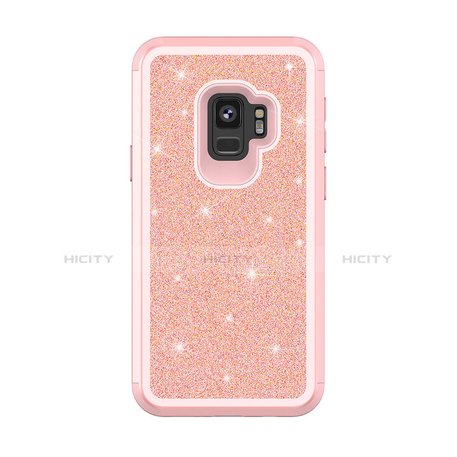 Funda Bumper Silicona y Plastico Carcasa Frontal y Trasera 360 Grados Bling-Bling para Samsung Galaxy S9