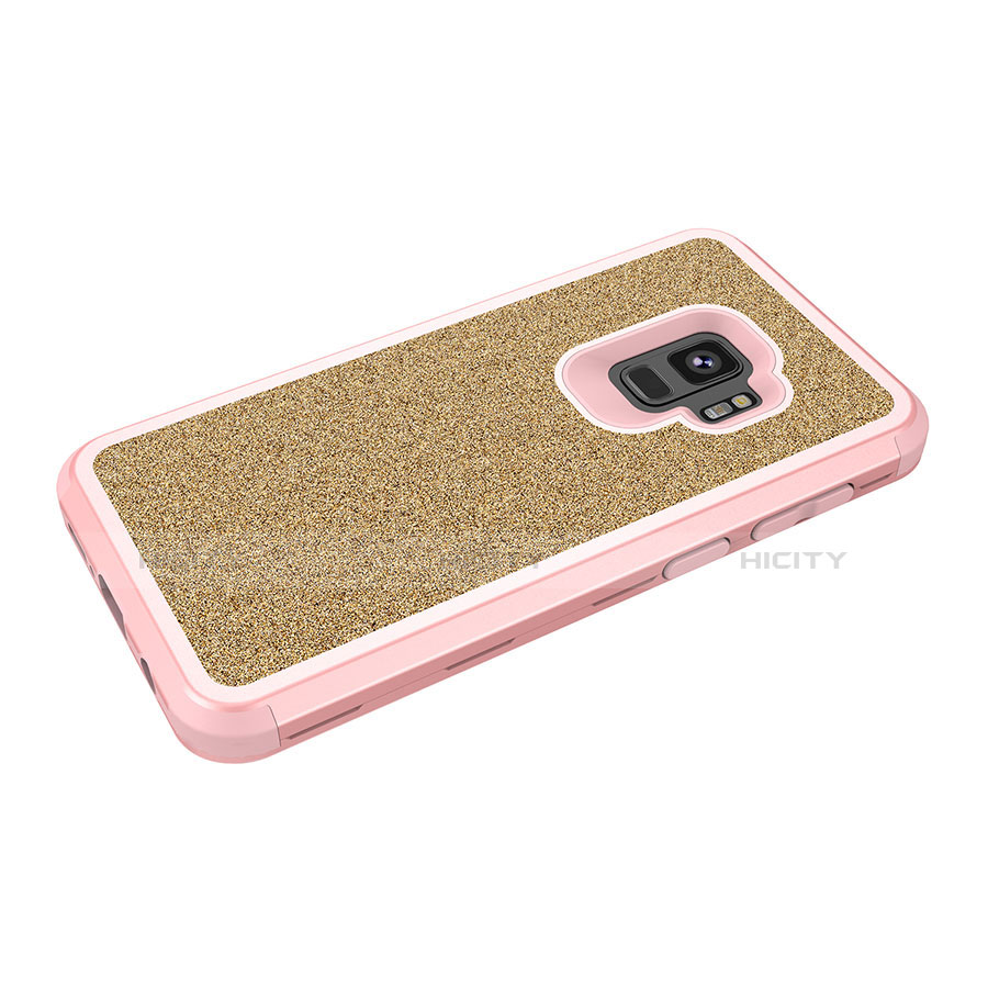 Funda Bumper Silicona y Plastico Carcasa Frontal y Trasera 360 Grados Bling-Bling para Samsung Galaxy S9