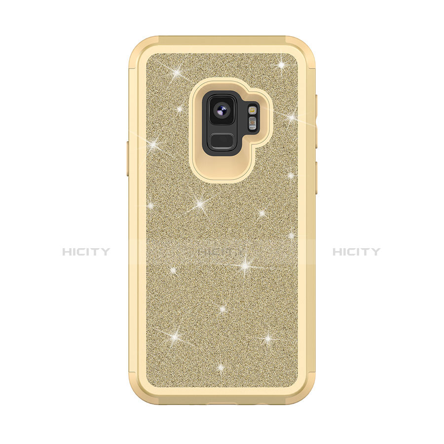 Funda Bumper Silicona y Plastico Carcasa Frontal y Trasera 360 Grados Bling-Bling para Samsung Galaxy S9