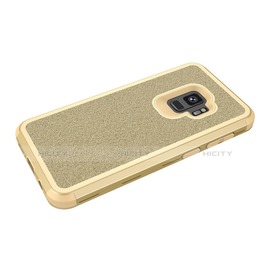 Funda Bumper Silicona y Plastico Carcasa Frontal y Trasera 360 Grados Bling-Bling para Samsung Galaxy S9