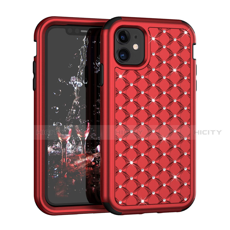 Funda Bumper Silicona y Plastico Carcasa Frontal y Trasera 360 Grados Bling-Bling U01 para Apple iPhone 11