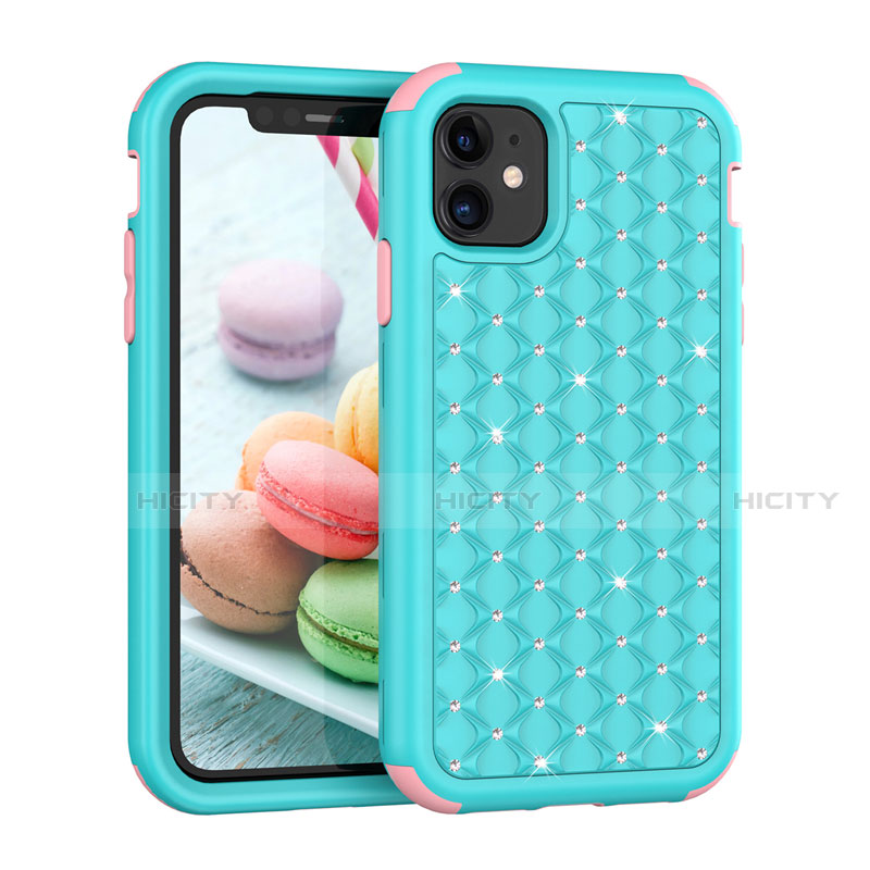 Funda Bumper Silicona y Plastico Carcasa Frontal y Trasera 360 Grados Bling-Bling U01 para Apple iPhone 11