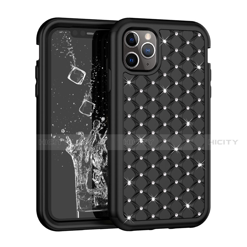 Funda Bumper Silicona y Plastico Carcasa Frontal y Trasera 360 Grados Bling-Bling U01 para Apple iPhone 11 Pro