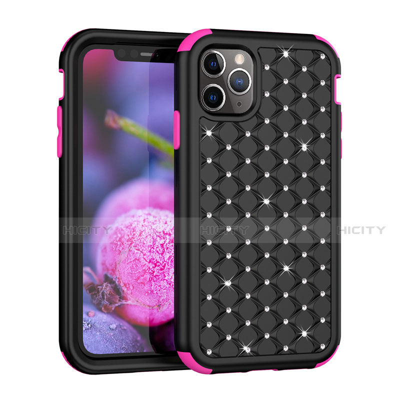 Funda Bumper Silicona y Plastico Carcasa Frontal y Trasera 360 Grados Bling-Bling U01 para Apple iPhone 11 Pro Max