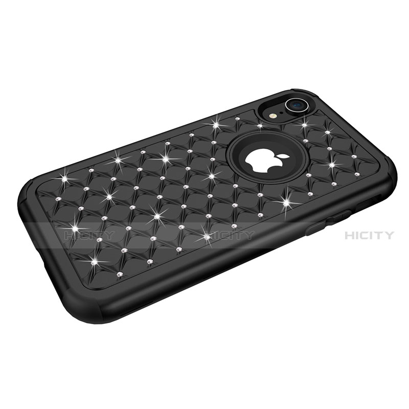 Funda Bumper Silicona y Plastico Carcasa Frontal y Trasera 360 Grados Bling-Bling U01 para Apple iPhone XR