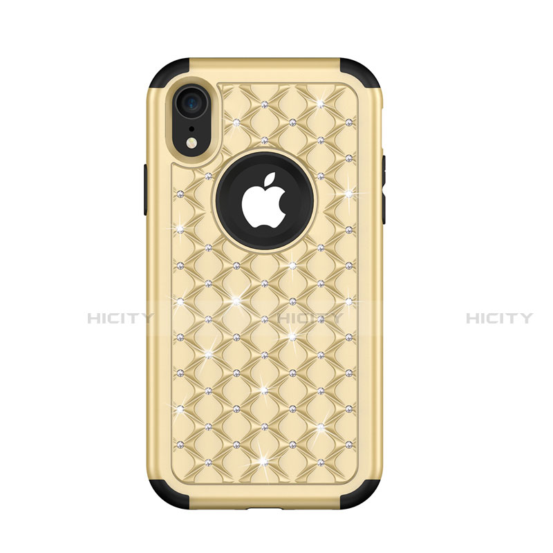 Funda Bumper Silicona y Plastico Carcasa Frontal y Trasera 360 Grados Bling-Bling U01 para Apple iPhone XR