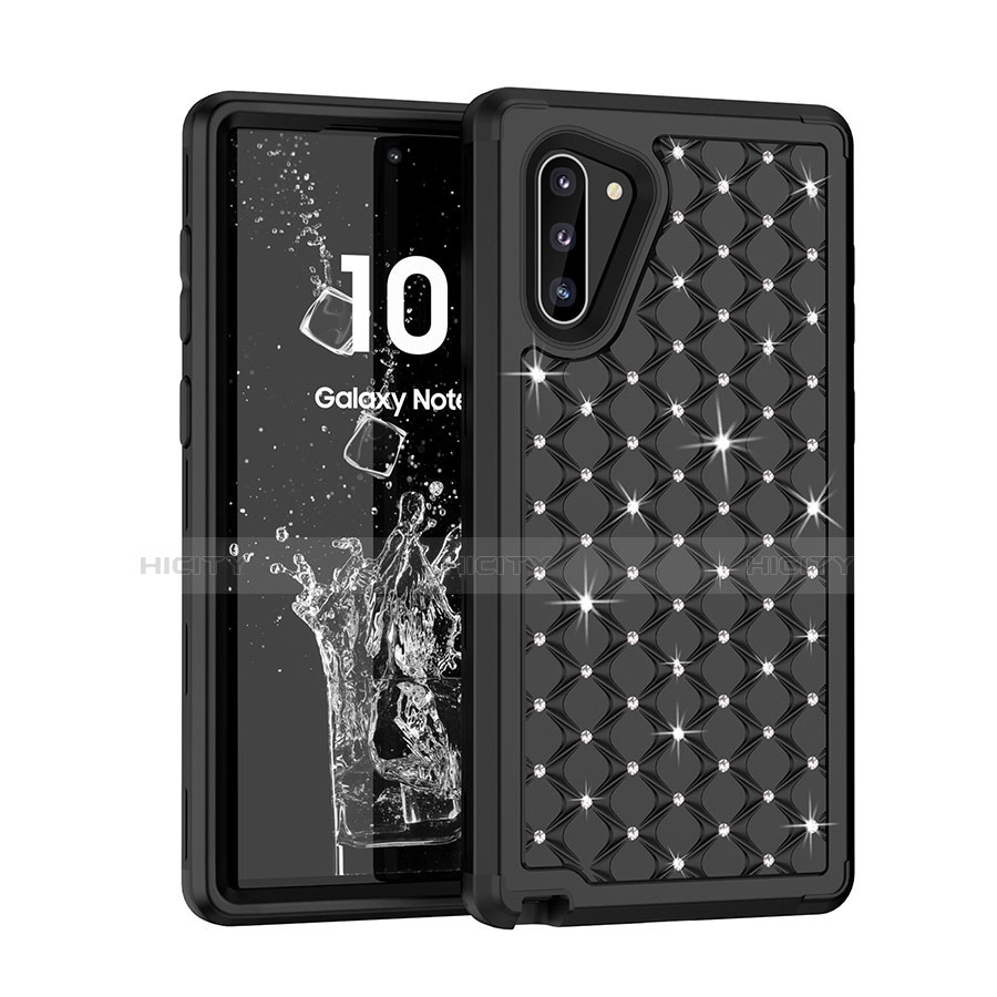 Funda Bumper Silicona y Plastico Carcasa Frontal y Trasera 360 Grados Bling-Bling U01 para Samsung Galaxy Note 10