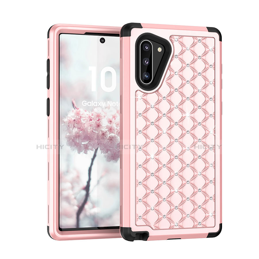 Funda Bumper Silicona y Plastico Carcasa Frontal y Trasera 360 Grados Bling-Bling U01 para Samsung Galaxy Note 10