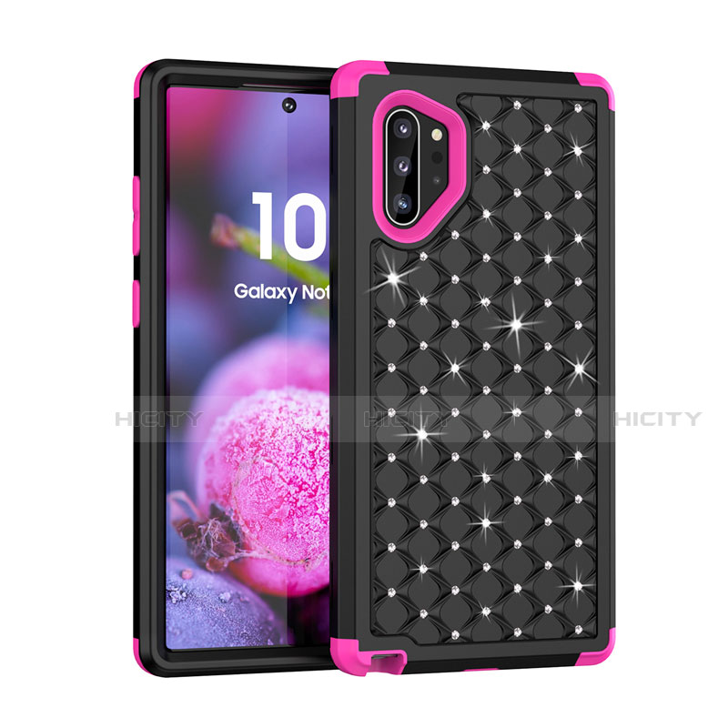 Funda Bumper Silicona y Plastico Carcasa Frontal y Trasera 360 Grados Bling-Bling U01 para Samsung Galaxy Note 10 Plus