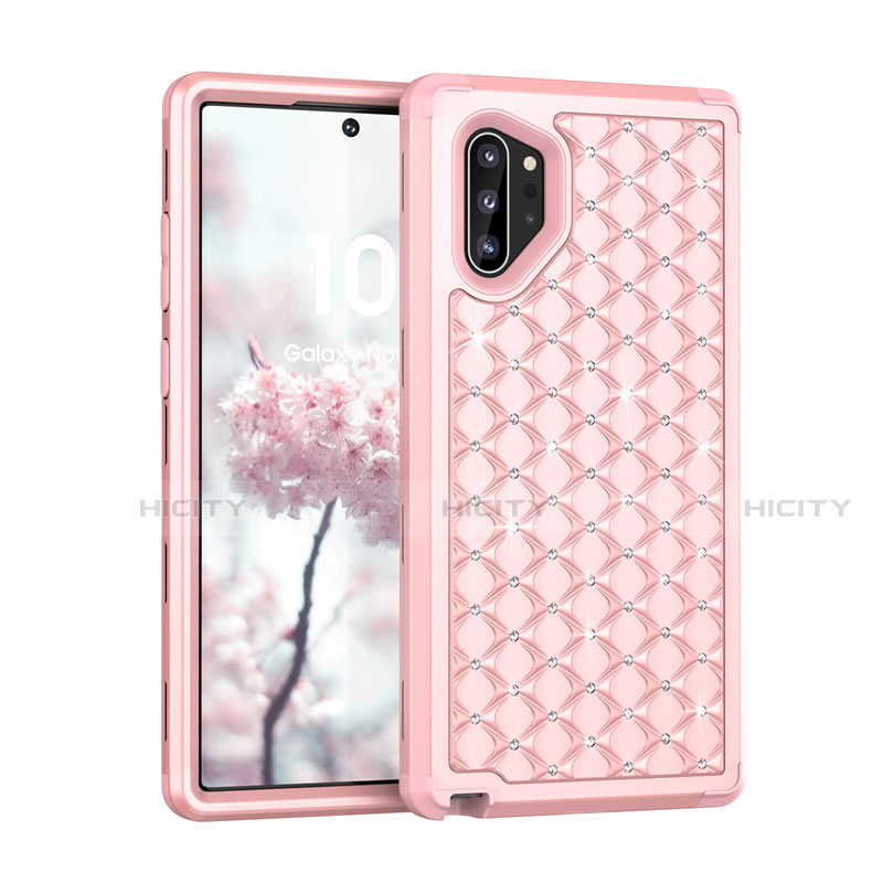 Funda Bumper Silicona y Plastico Carcasa Frontal y Trasera 360 Grados Bling-Bling U01 para Samsung Galaxy Note 10 Plus