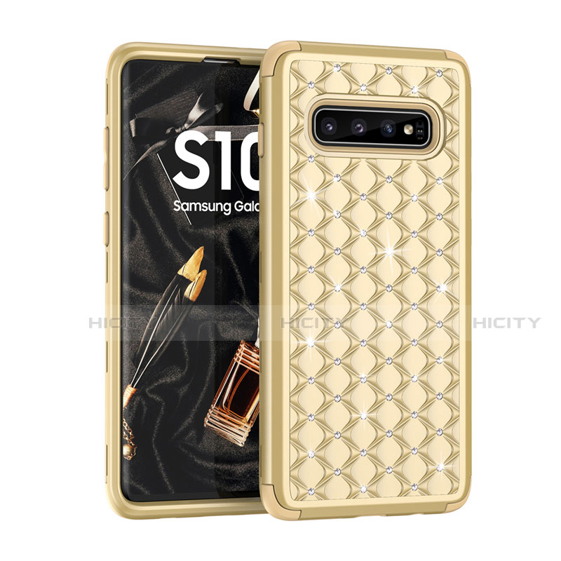 Funda Bumper Silicona y Plastico Carcasa Frontal y Trasera 360 Grados Bling-Bling U01 para Samsung Galaxy S10 5G