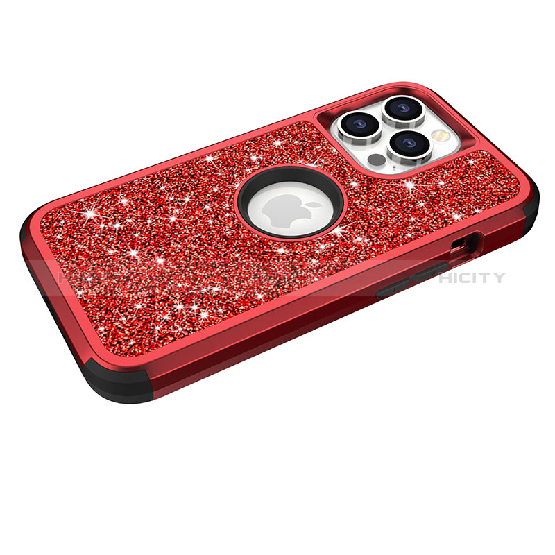 Funda Bumper Silicona y Plastico Carcasa Frontal y Trasera 360 Grados Bling-Bling YJ1 para Apple iPhone 13 Pro