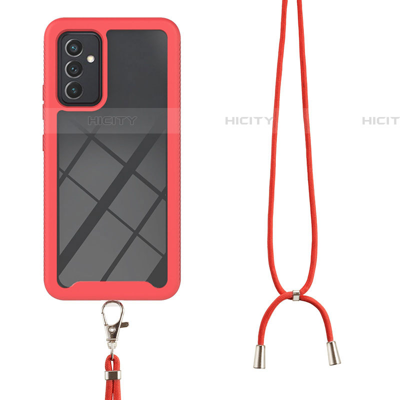 Funda Bumper Silicona y Plastico Carcasa Frontal y Trasera 360 Grados con Acollador Cordon Lanyard para Samsung Galaxy A05s