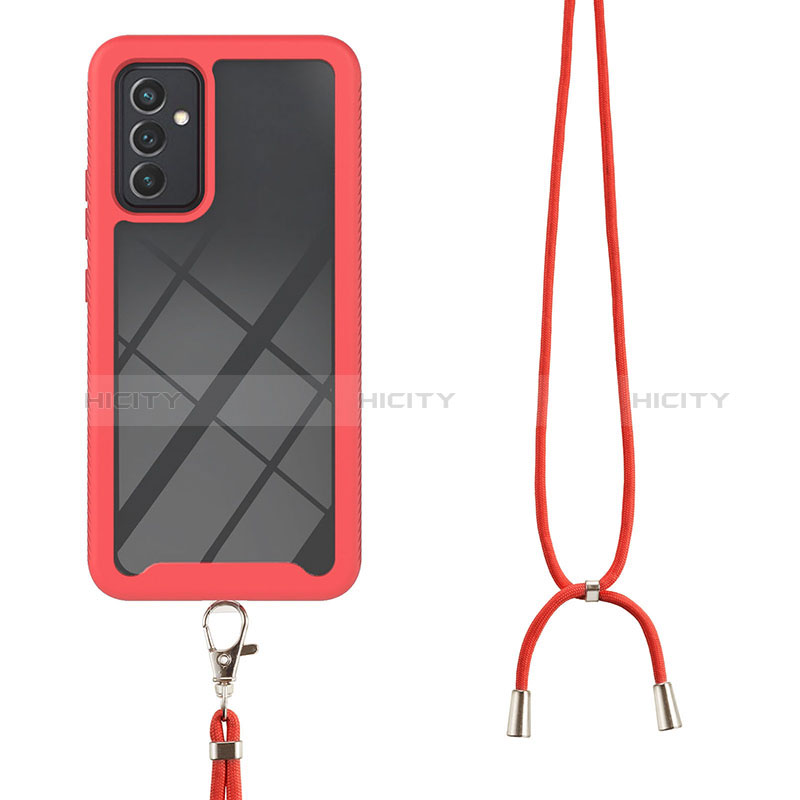 Funda Bumper Silicona y Plastico Carcasa Frontal y Trasera 360 Grados con Acollador Cordon Lanyard para Samsung Galaxy A15 5G