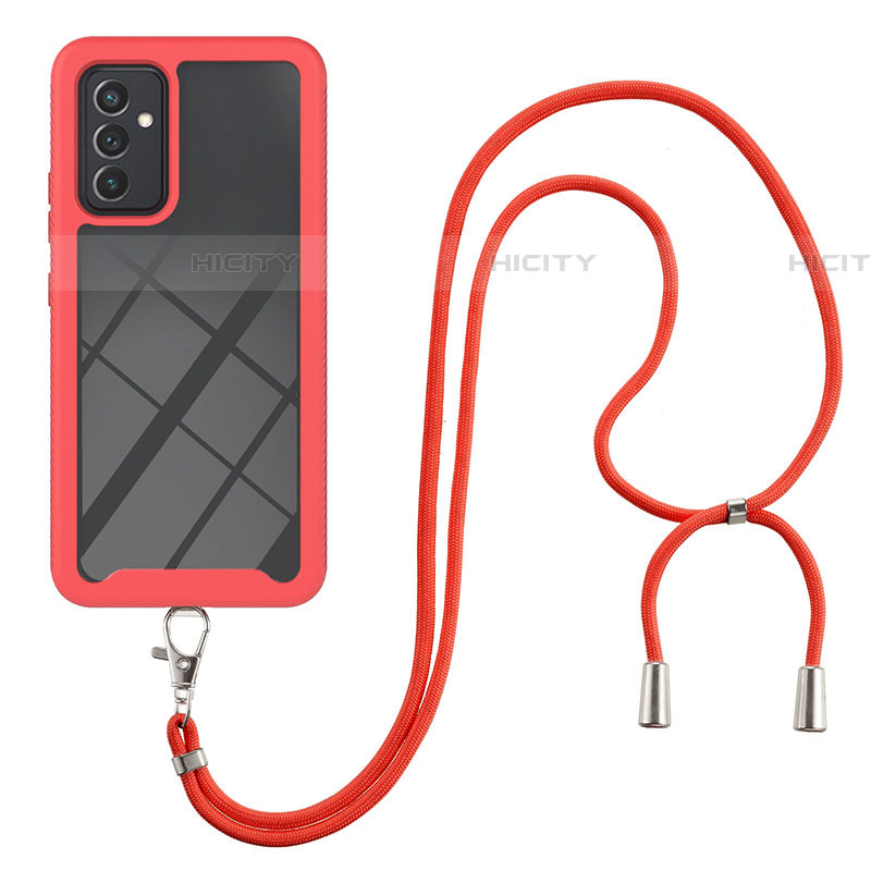 Funda Bumper Silicona y Plastico Carcasa Frontal y Trasera 360 Grados con Acollador Cordon Lanyard para Samsung Galaxy A24 4G